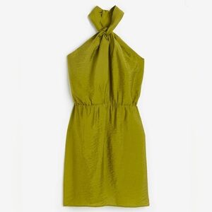 H&M Halterneck dress In Olive Green Size medium